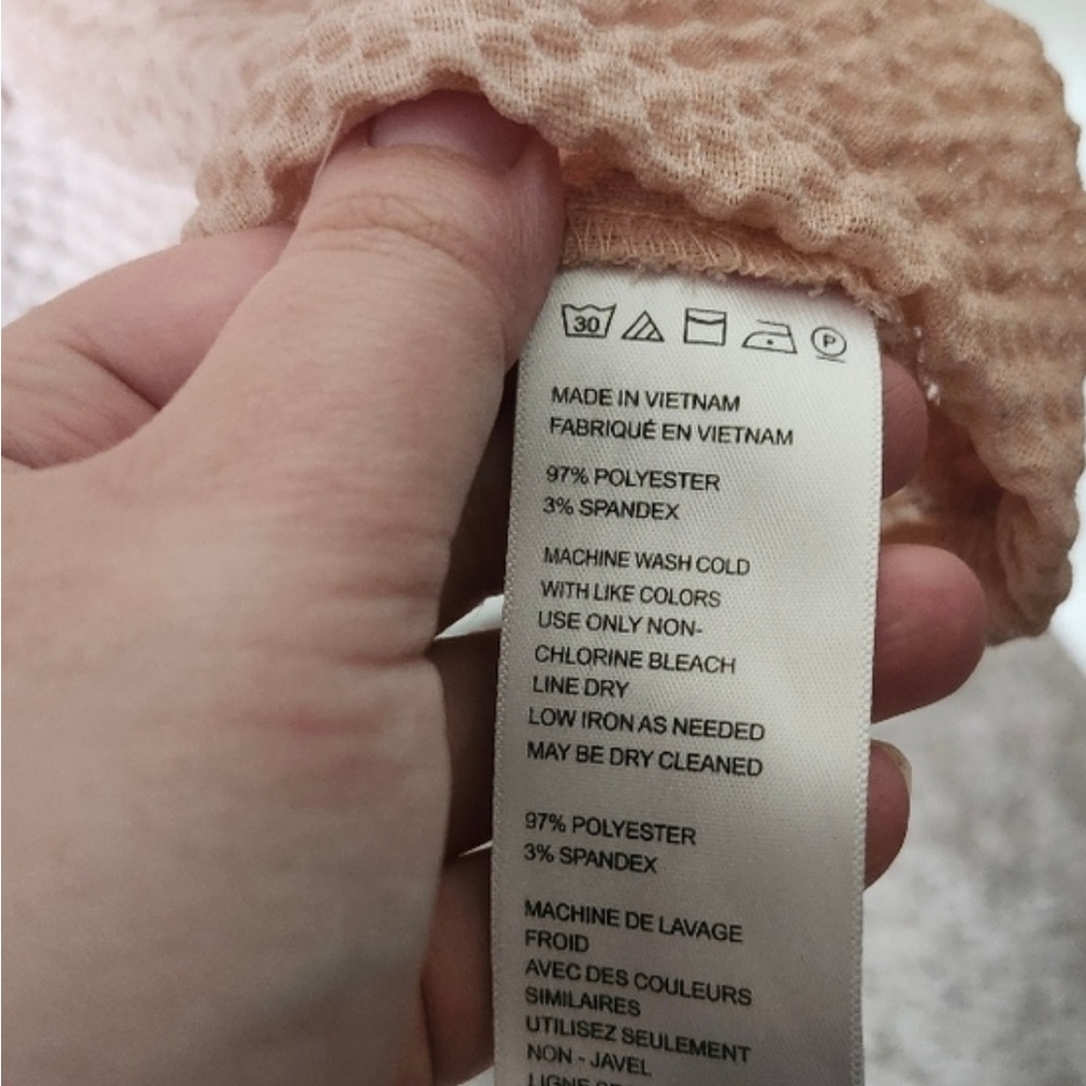 Silence + Noise Pastel Orange Oversized Hooded Long Sleeve Top Blouse Ruffle L - Picture 5 of 8